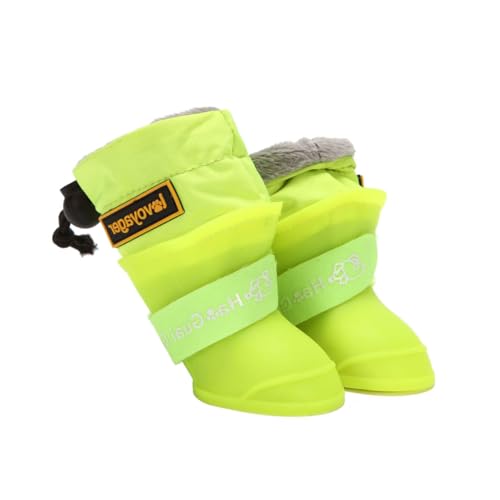 Levemolo Regenschuhe für Haustiere 4er-Pack wasserdichte Hundestiefel Befestigungsgurt rutschfestes langlebiges Material von Levemolo