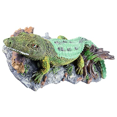 Levemolo Aquarium-Alligator-Ornament Aquarium-krokodil-statuendekor Alligator-Aquarium Krokodil-Modell Aquariumdekorationen Aquarium-krokodil-dekor Aquarium Luftdekor Blasendekor Harz von Levemolo