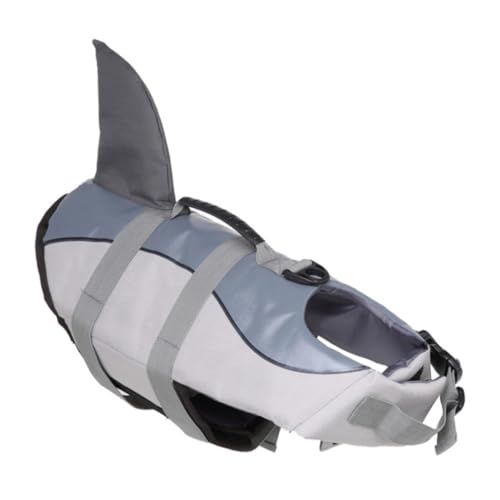 Levemolo Haustier-Badeanzug Welpenweste Schwimmweste Für Hunde Schwimmweste Für Haustiere Sommerkleidung Für Hunde Sicherheits-Haustier-Lebensretter Hundebadebekleidung Polyester Grey von Levemolo