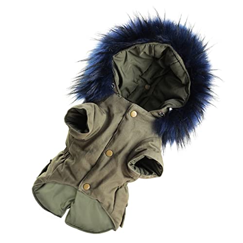 Levemolo Haustier-Baumwollkleidung Hoodies übergroß Baumwollkleidung für Hunde hundewintermantel Hunde Winterjacke Hund Herbst Kleidung Welpe Warmer Hoodie Reine Baumwolle Army Green von Levemolo