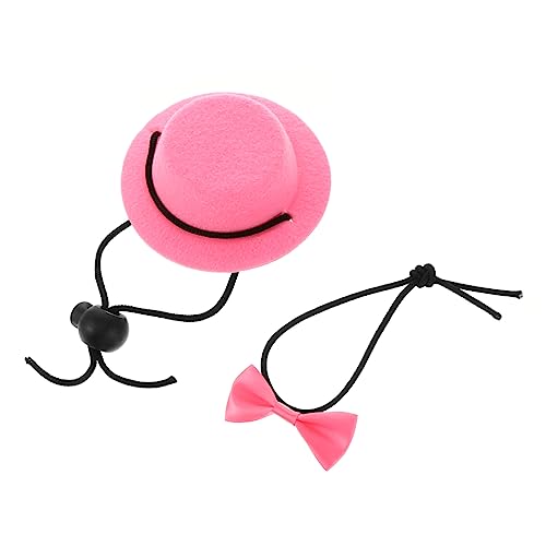 Levemolo Haustier Hut Hundehalstuch Hamsterkleidung Halsband Für Welpen Meerschweinchenkostüm Hasen-Fliege Kleine Hundekleidung Hasenohren-kostümmütze Kleine Hundehalsbänder Rosa Polyester von Levemolo