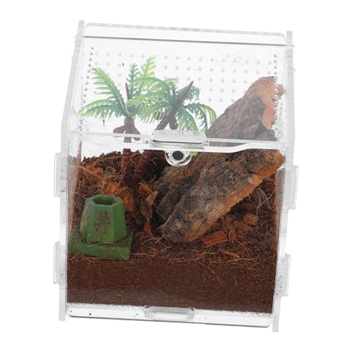 Levemolo Haustier Spinne Box Miniatur Koffer Frösche Frosch Plüschtiere Tier Laufstall Chamäleon Zubehör Terrarium Haustierkäfig Springspinne Gehege Set Vogelspinne Gehege von Levemolo