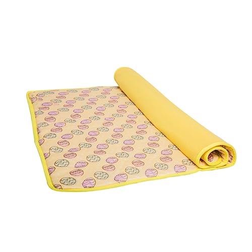 Levemolo Haustier kühle Unterlage Chill Pad für Hunde Haustier-Sommermatte Pads für Hunde kühlmatte für Haustiere Tier kühlmatte Dog Pads Sommerunterlage für Katzen Hundematten Stoff Yellow von Levemolo