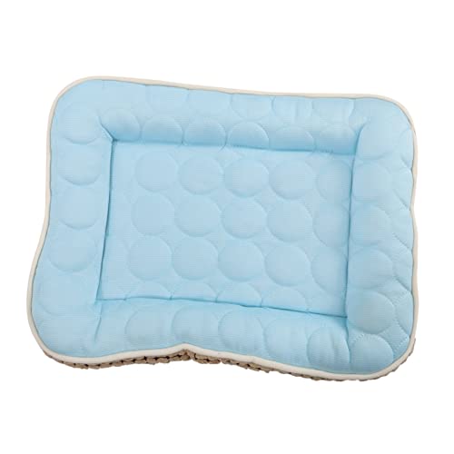 Levemolo Haustiermatte Sommerhaustierbett Schlafbett für Haustiere Hund kühlmatte Hundekissen Sommerkühlbett für Hund pet Bed haustierfeldbett Heimtierbedarf Welpenbett Baumwolle Sky-Blue von Levemolo