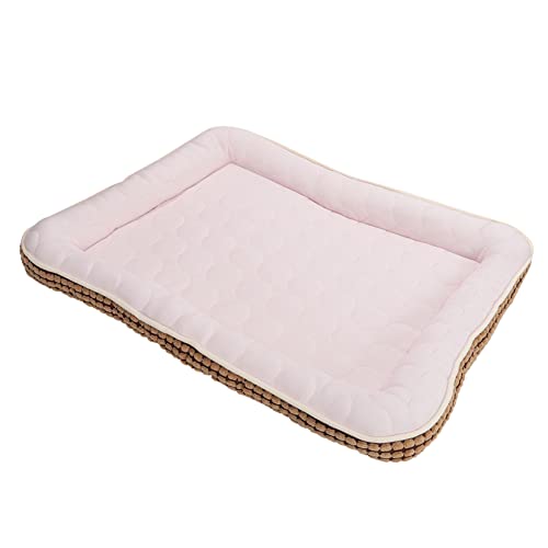 Levemolo Haustiermatte kühlmatten für Haustiere Dog beds kühlende Matte für Hunde hundebeet Hundebett Kühlkissen für Katzen Schlafbett für Welpen Sommerkissen für Katzen Baumwolle Rosa von Levemolo