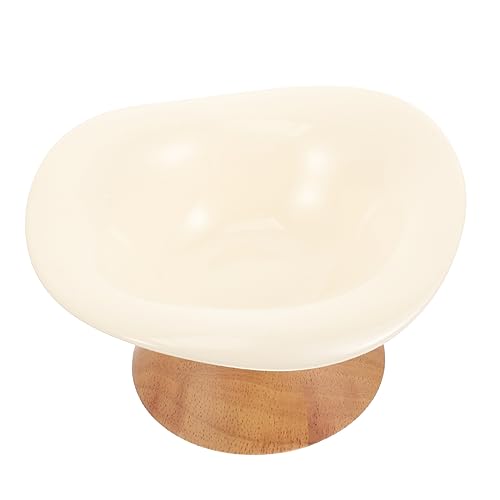 Levemolo Haustiernapf pet Feeder pet Water Bowl kackende Hunde tiernahrung Hunde kaustangen Kaninchenschalen Futternapf für Haustiere Futternapf für Katzen Tierfutterbehälter hölzern Beige von Levemolo