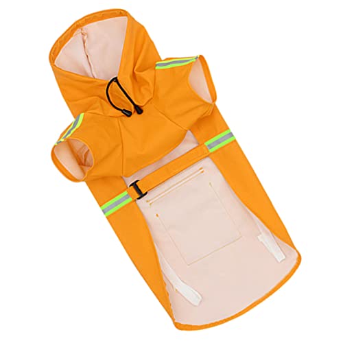 Levemolo Hund Regenmantel Hunderegenmantel Für Täglich Reflektierende Regenjacke Hundebedarf Schneeanzug Für Hunde Gelber Regenmantel Zubehör Für Hundekostüme Welpenzubehör Orange Nylon von Levemolo