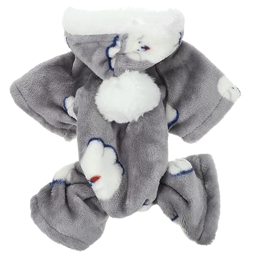 Levemolo Hund Wärme Kleidung Xs Hundepullover Pyjama Für Welpen Winterkostüm Für Haustiere Feiertags-Weihnachts-neujahrs-hundekleidung 4-beinige Kleidung Für Hund Und Katze Baumwolle Grey von Levemolo