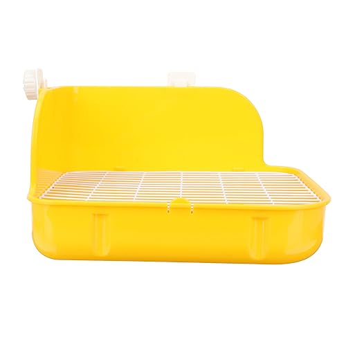 Levemolo Kaninchen Töpfchen Hamster klo kaninchentoilette Kleintierkäfigtoilette Hasenhygienetoilette Kaninchenversorgung Katzenklo Etagenhäschen Toilette Hasentopf aus Plastik Yellow von Levemolo