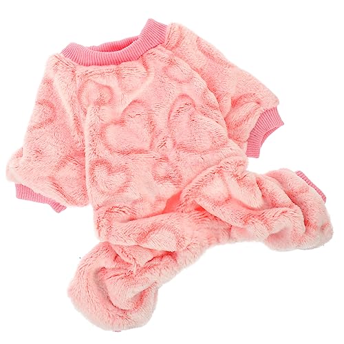 Levemolo Katze Hund Kleidung Haustierkostüme Für Katzen Gestrickte Hundemäntel Welpenkleidung Für Kleine Hunde Winterpullover Für Haustiere Hunde Gemütliches Sweatshirt Rosa Flanell von Levemolo