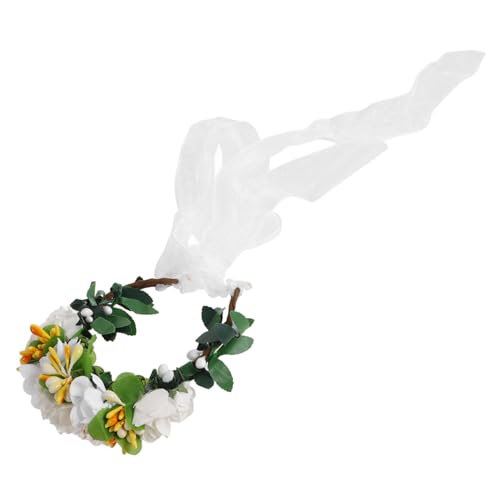 Levemolo Katzenkopfbedeckung Kätzchenhalsband schönes Hundehalsband Blumenhundekostüm Katzenhalsband Katzenkopfschmuck Haustier-Blumen-Stirnband Blumenhalsband für Katzen Stoff von Levemolo