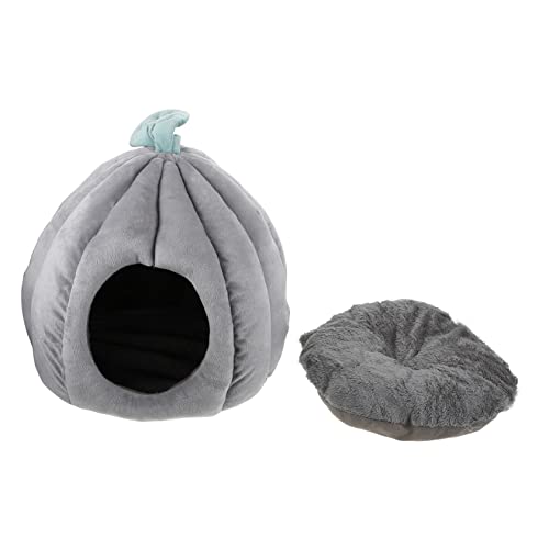 Levemolo Katzennest kleines Haustierhaus winterliches Katzenhaus Heimtierbedarf Welpenbett Plüschhundebett haustierbett pet Bed Lebensraum für Haustiere winterliches hundebett Stoff Grey von Levemolo