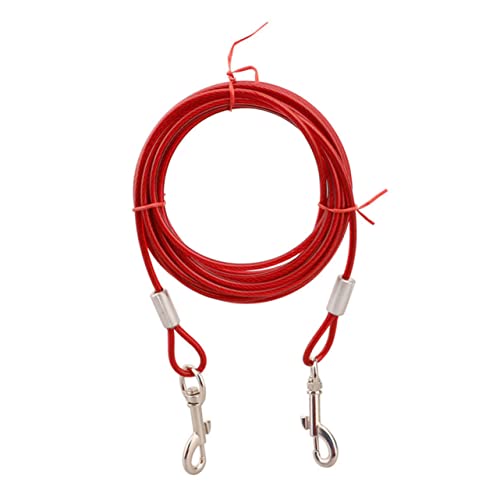 Levemolo Kreative Doppelkopf Haustierkette Verlängerte Und Langlebige Hundeleine 5mm x 5m Rot Robustes Hunde Transportkabel Für Hunde von Levemolo