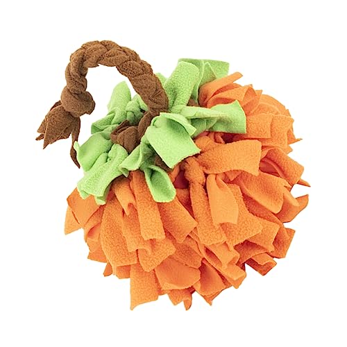 Levemolo Kürbis-schnüffelkugeln Multifunktionales Schnüffelspielzeug Hundepuzzle Tierspielzeug Plüschfigur Spielzeug Hundezubehör Schnüffelmatte Für Hunde Welpenzubehör Polarfleece Orange von Levemolo