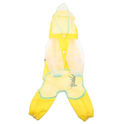 Levemolo Regenmantel Für Haustiere Hund Regenschirm Hunderegenmantel Wasserdichter Regenmantel Für Hunde Regenjacke Für Haustiere Welpen-Regen-Hoodies Haustierponcho Yellow Polyester-TAFT von Levemolo