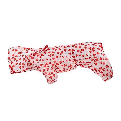 Levemolo Regenmantel Für Haustiere Hundekostüm Für Den Haushalt wasserdichte Regenjacke Welpenkleidung Hunde-Pyjama Outdoor-welpe Welpenregenmantel Für Kleine Hunde Polyester Rot von Levemolo