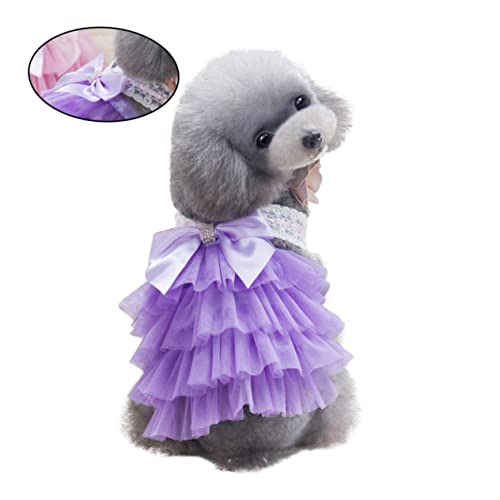 Levemolo Rock Geburtstagskleid für Hunde Spitzenkleid für Hunde Hund Prinzessin Kleid kleine hundekleidung Hundekleider für kleine Hunde Mädchen Haustier Violett von Levemolo