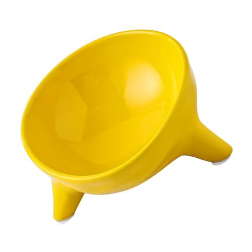 Levemolo Schräge Stativschale erhöhter Katzenfutternapf Erhöhter Katzennapf erzogen pet Food Container Dog Bowl dogbowl katzennäpfe Hund wassernapf hoher Futternapf für Hunde Keramik Yellow von Levemolo