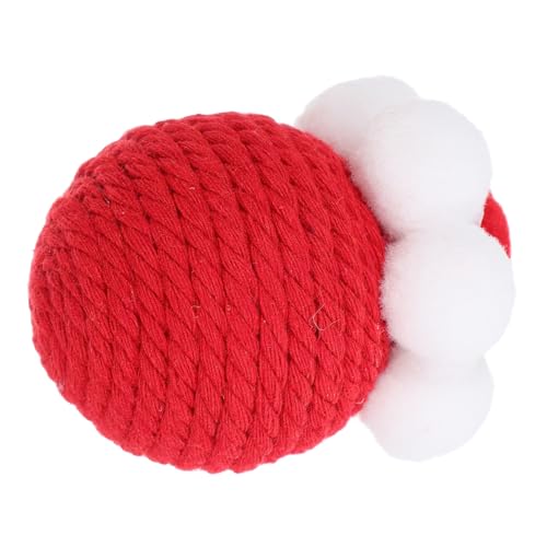 Levemolo Sisal Ball Katzen Spielzeug Hängendes Katzenspielzeug Kätzchen Beißspielzeug Sisalkugel Für Katzen Kratzball Für Katzen Aus Sisal Katzen-trainingsspielzeug Baumwollseil Rot von Levemolo