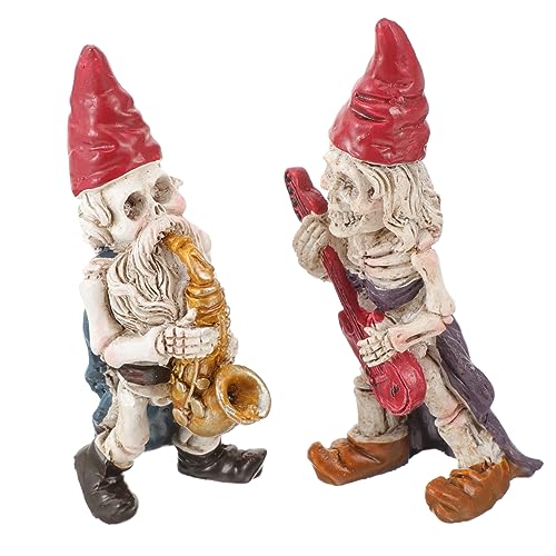 Levemolo 2 Stücke Harz GNOME Skelett Statue Aquarium Ornamente für Aquarium Garten GNOME Outdoor Dekoration von Levemolo