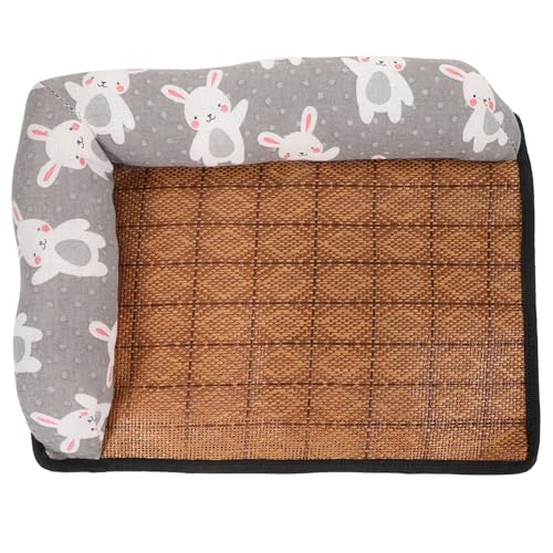 Levemolo Sommermatte kühlpads kühlkissen Haustierkissen kühlmattenfür Hunde Tragbares Haustierbett Hundebetten Hundeunterlagen Kühlendes Hundebett Haustier rutschfeste Matte Rattan Grey von Levemolo