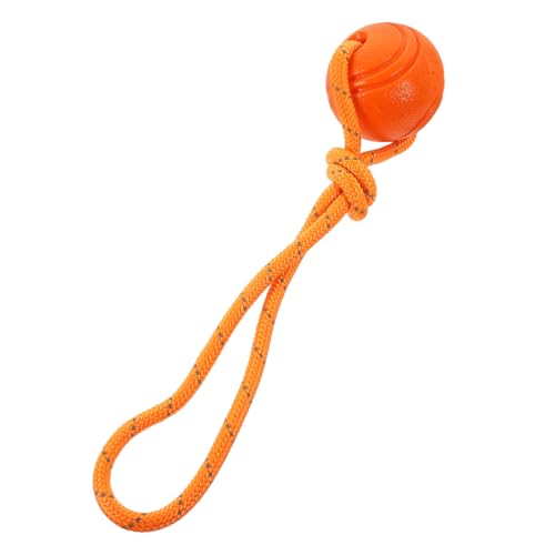 Levemolo Spielen Sie Mit Dem Ball Welpen-zugspielzeug Kätzchen Spielzeug Interaktives Welpenspielzeug Kleines Hundezubehör Interaktives Kauspielzeug Kleines Hundespielzeug Orange Gummi von Levemolo