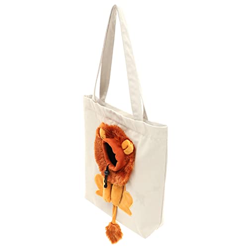 Levemolo Umhängetasche Katzentragetasche Reisetaschen Kleiner Reiserucksack Kleine Hundetragetasche Katze Nimmt Tasche Haustiertasche in Löwenform Katzen-umhängetasche Hundetasche Segeltuch von Levemolo