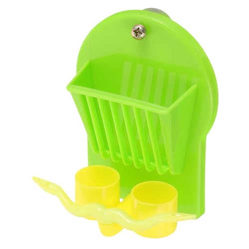 Levemolo Vogel-Obst- Und Gemüseständer Kleine Behälter Käfigfutter Für Sittiche Vogel Hängender Obsthalter Vogelkäfig Tränke Sittich-Futter Fressnapf Für Papageien Light Green Plastik von Levemolo