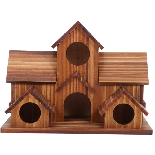 Levemolo Vogelhaus Außen Aus Holz Natürliches Vogelhaus Finkenvogel Handgefertigt Hängende Vogelbox Für Garten Hinterhof Innenhof Kaffee Im Freien von Levemolo