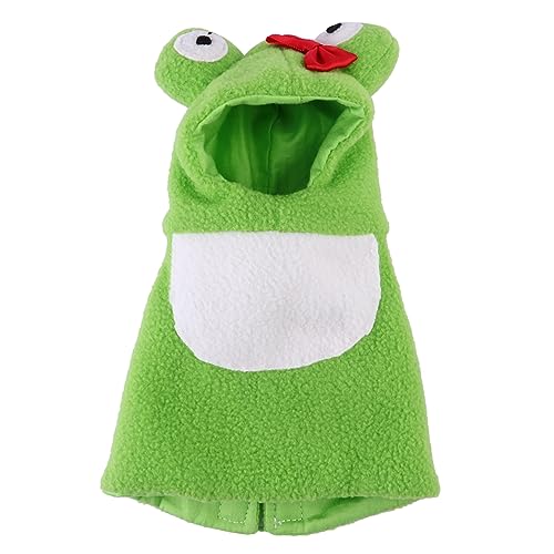 Levemolo Vogelkleidung Haustier-Vogel-Kleidung Spielzeug Für Vögel Und Papageien -Hoodie Lustiges Papageienmantelkleid Vogel-Frosch-kostüm Taube Windel Vogel-Hoodie Green Polarfleece von Levemolo