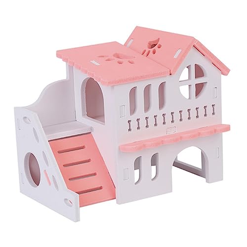 Levemolo Zweigeschossiges Hamsterhaus Spielzeug Tier Haustier Hideout Holz Hamster von Levemolo