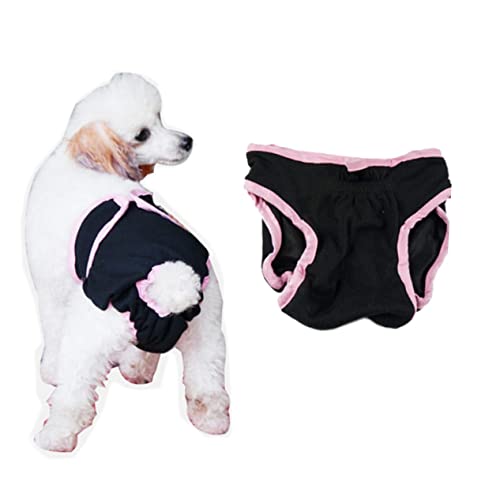 Levemolo weibliche hundehose Hundewindel für Inkontinenz Hundewindel mit Klettflügeln Hygienehosen für Hunde Hunde-Hosenträger Black von Levemolo