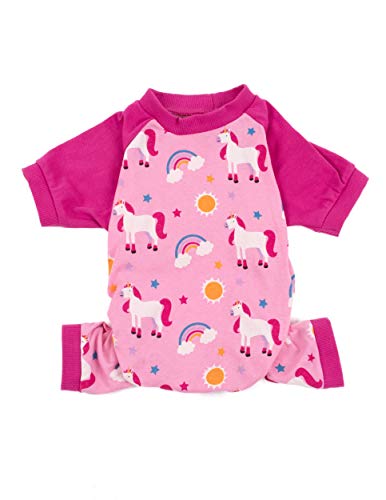 Leveret Hunde-Pyjama, 100 % Baumwolle, Einhorn, Regenbogen, Größe S von Leveret