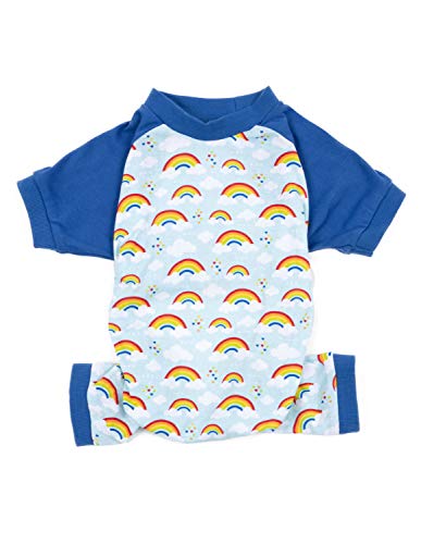 Leveret Hunde-Pyjama, passender Weihnachtspyjama für Hunde, 100 % Baumwolle, Größe XS - XXL, Regenbogenblau, XXX-Large von Leveret