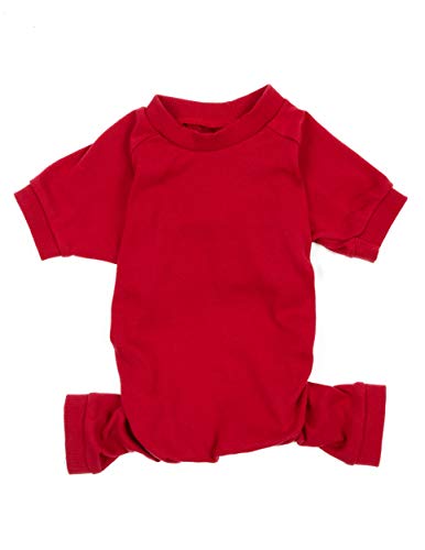 Leveret Hunde-Pyjama, passender einfarbiger Schlafanzug für Hunde, 100 % Baumwolle, Größe XS - XXXL - Rot - Small von Leveret