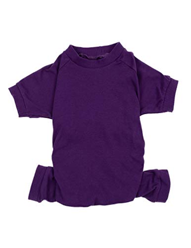 Leveret Hunde-Pyjama, passender einfarbiger Schlafanzug für Hunde, 100 % Baumwolle, Größe XS - XXXL - Violett - X-Small von Leveret