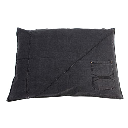 Lex & Max Bezug RECT. Denim 100x70 Schwarz von Lex & Max