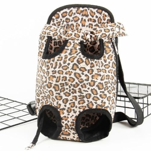 Lexweezwudi Haustier-Tragerucksack, Tragetasche für kleine Hunde und Katzen, Tragetasche, Haustier-Rucksack für Wandern, Reisen, Camping, Outdoor, hält Haustiere bis zu 6,8 kg (Farbe: Leopard, Größe: von Lexweezwudi