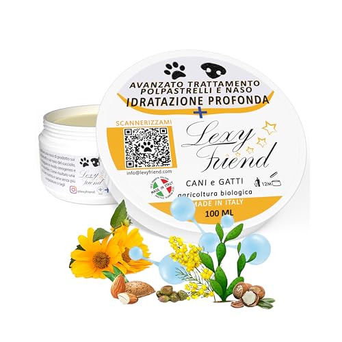 LexyFriend Fingerspitzencreme für Hunde und Katzen und Nasenbalsam, Pfotenschutz und Feuchtigkeitscreme für Hunde und Katzen, 100 ml, beruhigende Creme für Hunde (feuchtigkeitsspendend, intensiv) von LexyFriend