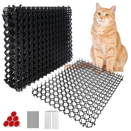 Ley's Kratzmatte für Katzen, 40,6 x 30,5 cm, Katzenschreck mit Spikes, für drinnen und draußen, Anti-Katzenmatte für Hof, Gartenzaun, Tierbarriere, 20 Stück von Ley's