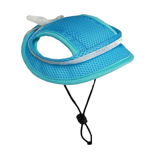 Lezevn Hunde-Baseballkappe, Haustier, Outdoor, Sonnenschutz, verstellbar, Haustier-Baseballmütze, Kappe mit Ohrlöchern, Hundesport-Visierhut (L, Blau) von Lezevn