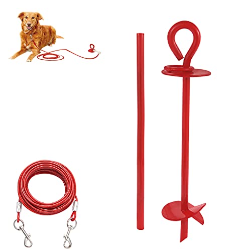 3-teiliges Hundeleinen-Set, stabiles Hundeleinen-Set, Kabel und Erdspieß, 2,5 m, für Hunde bis zu 68 kg 3-teiliges Hundeleinen-Set, stabiles Hundeleinen-Set, Kabel und Erdspieß, 2,5 m, für Hunde bis zu 68 kg von LfrXtra