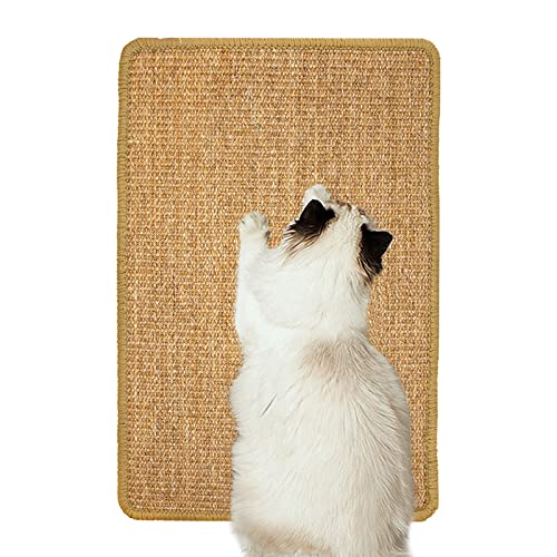 Kratzteppich Sisal, Kratzmatte Katze Groß, Kratzmatte für Katzen, Kratzbretter Boden rutschfest, Natürlicher Sisalteppich für Katzen, Schützt Teppiche und Sofas (60 * 40cm, Zufallsfarbe) von LhyBtm