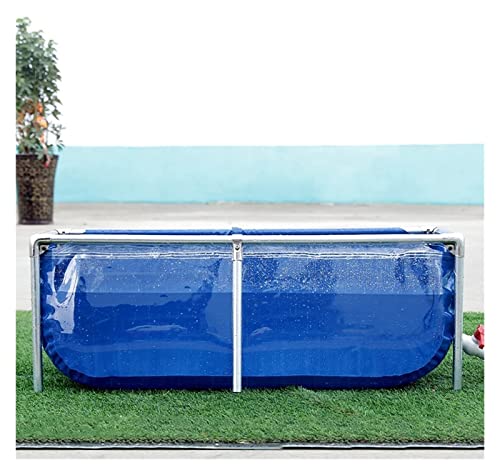 Fischteiche für den Außenbereich, Aquarium, Poolteich, mit transparenter Sichtscheibe und Ablassventil, großes Zierfischbecken, Aquarium, PVC-Leinwand mit Stahlrahmen, Schaubecken von LiYaHead