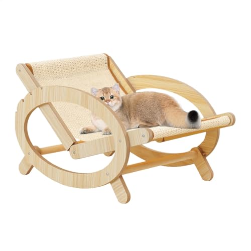 Katzen Liegestuhl, Kratz Liegestuhl Für Katzen, Verstellbares Katzenbett Mit Hammock, Katzen-Hochbett Haustierbett Outdoor Katzenliege Verstellbar Für Kleines Hunde Katze Kaninchen von Liakyunf