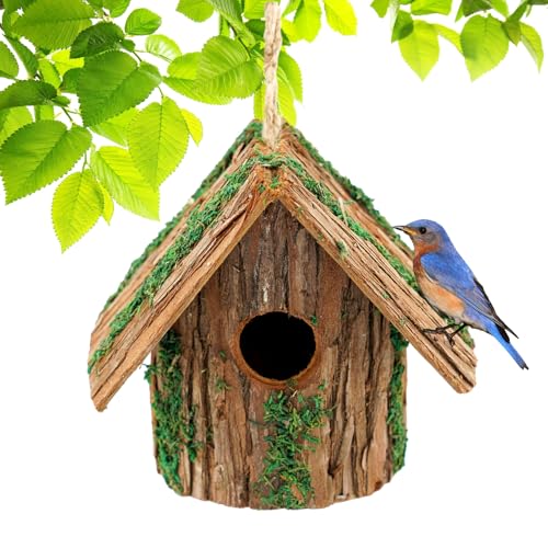 Liawm Vogelhaus aus Holz zum Aufhängen im Freien, Kolibri, Zedernblau, Vogelhaus für den Außenbereich, handgefertigt, Garten, Terrasse, dekorativ, rund von Liawm