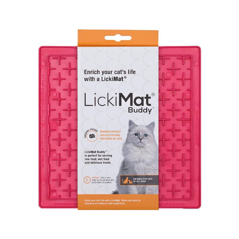 LickiMat Buddy Katze - Rosa - 20 x 20 cm von LickiMat