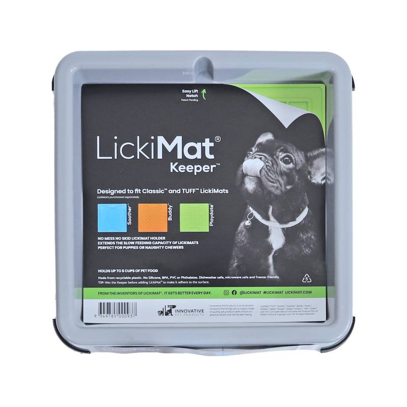 LickiMat Keeper – Grau – 25,3 x 25,3 x 5,5 cm von LickiMat