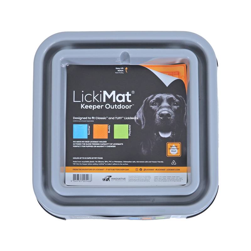 LickiMat Keeper Outdoor – Grau – 31,2 x 31,2 x 5,5 cm von LickiMat