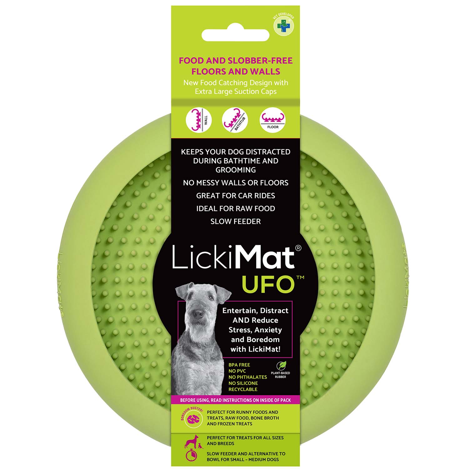 LickiMat Schleckmatte für Hunde UFO, grün - Ø 18,5 x H 6 cm LickiMat Schleckmatte für Hunde UFO, grün - Ø 18,5 x H 6 cm von LickiMat